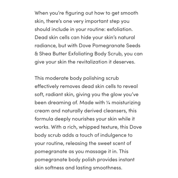 NWT Dove : 10.5 oz pomegranate seeds & shea butter fully body exfoliating scrub - Picture 10 of 11